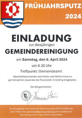 Foto Plakat Gemeindereinigung 2024